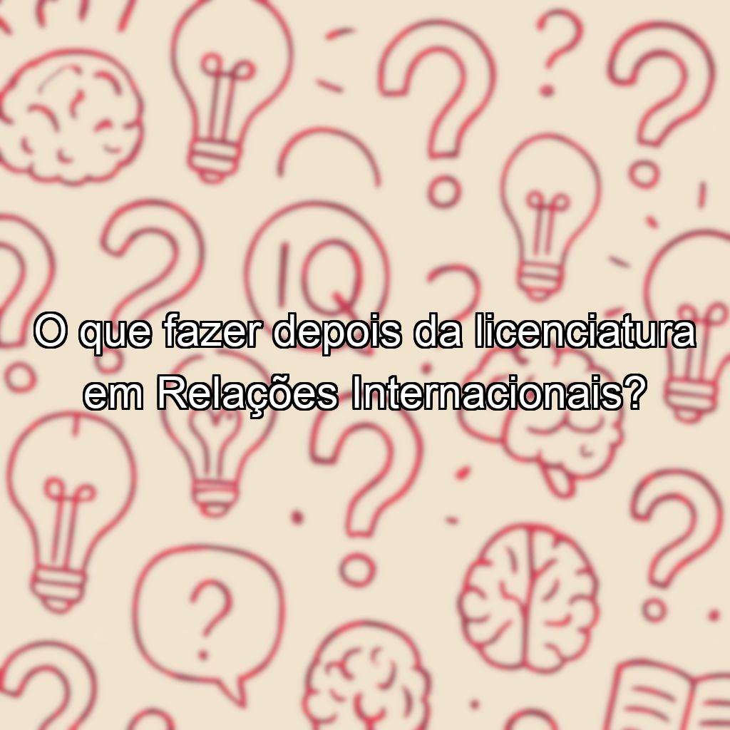 O que fazer depois da licenciatura em Relações Internacionais?