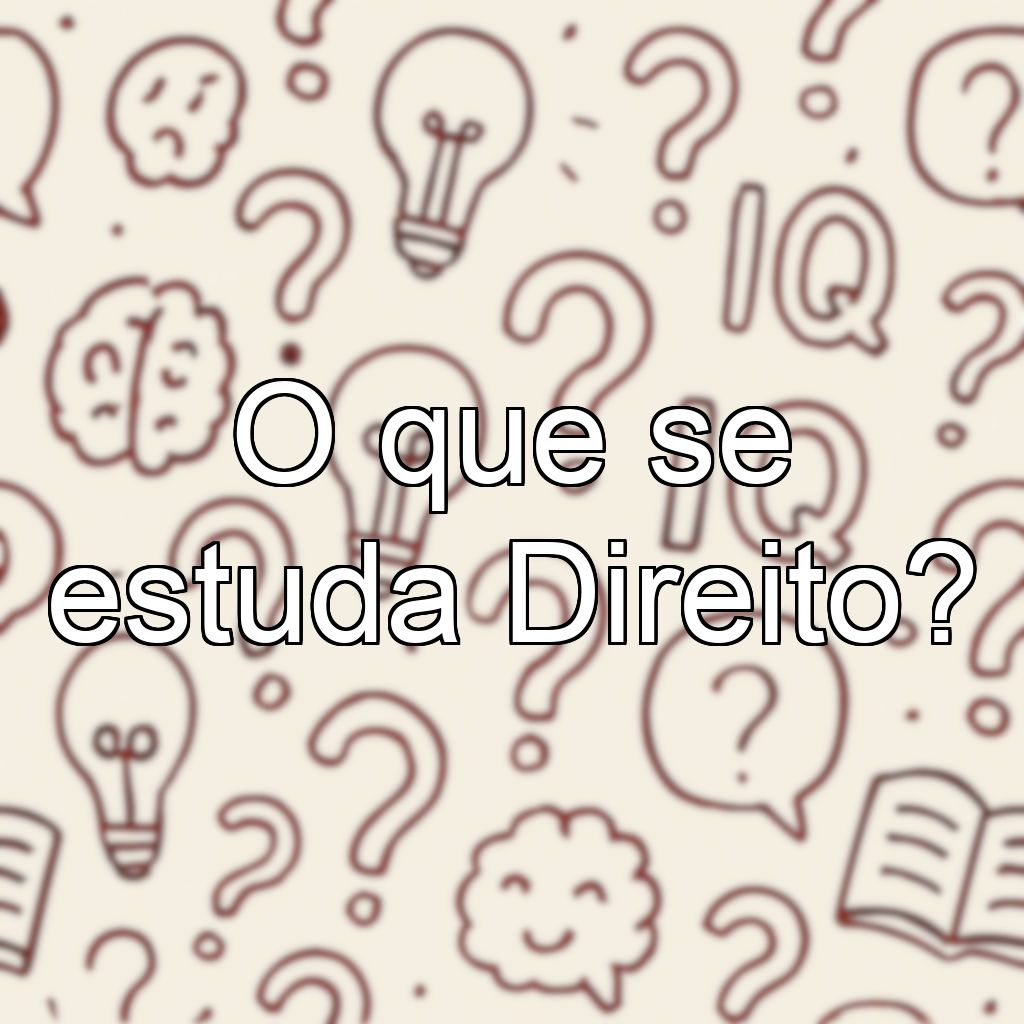 O que se estuda Direito?