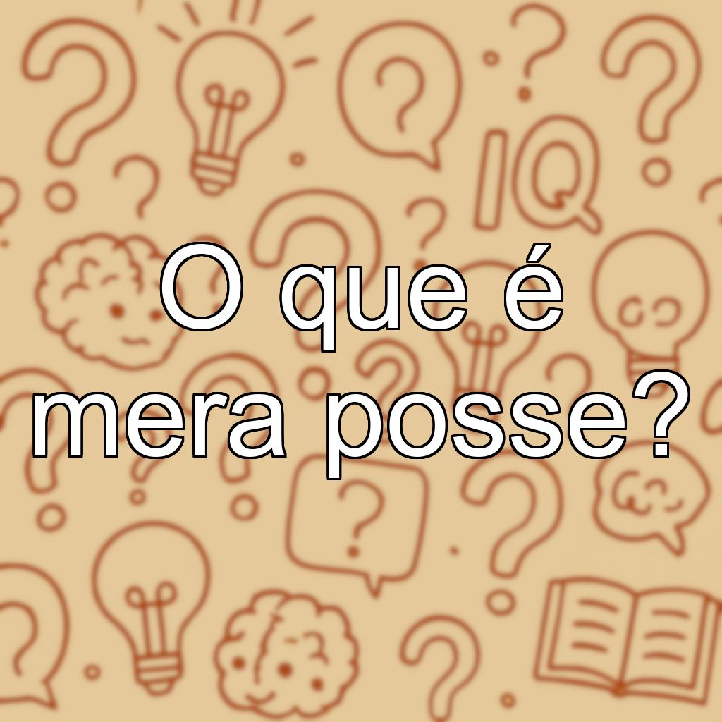 O que é mera posse?