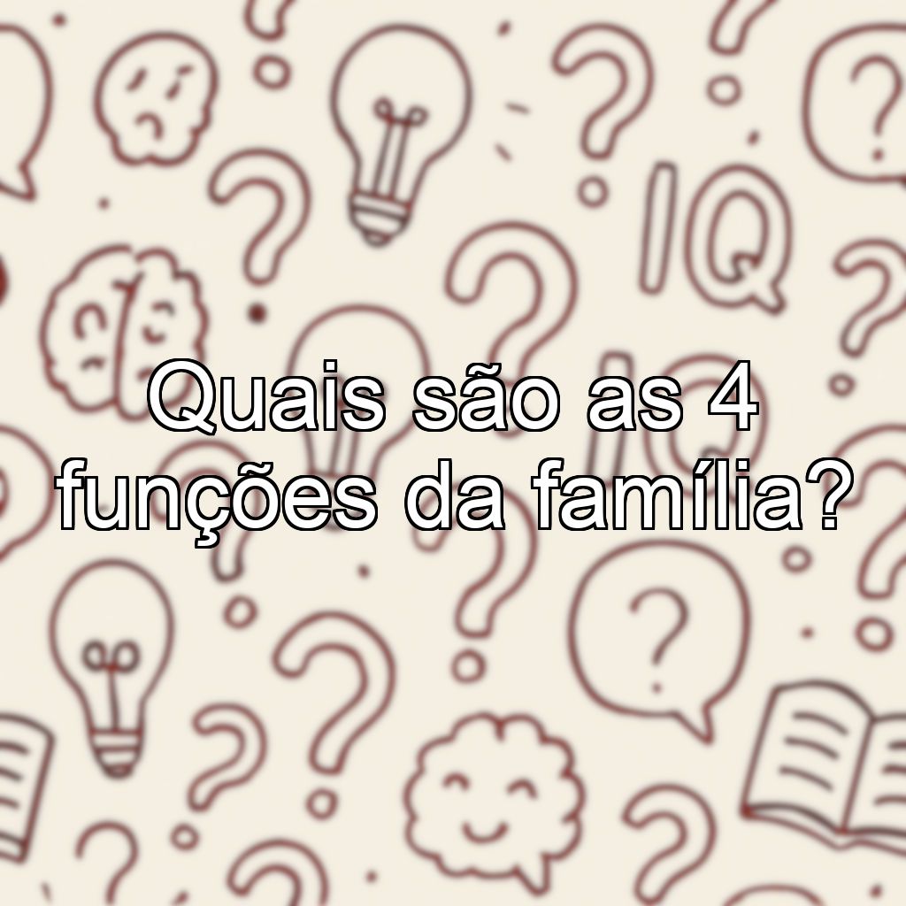 Quais são as 4 funções da família?