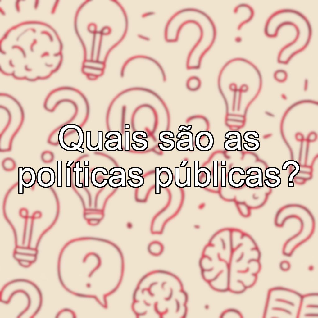 Quais são as políticas públicas?