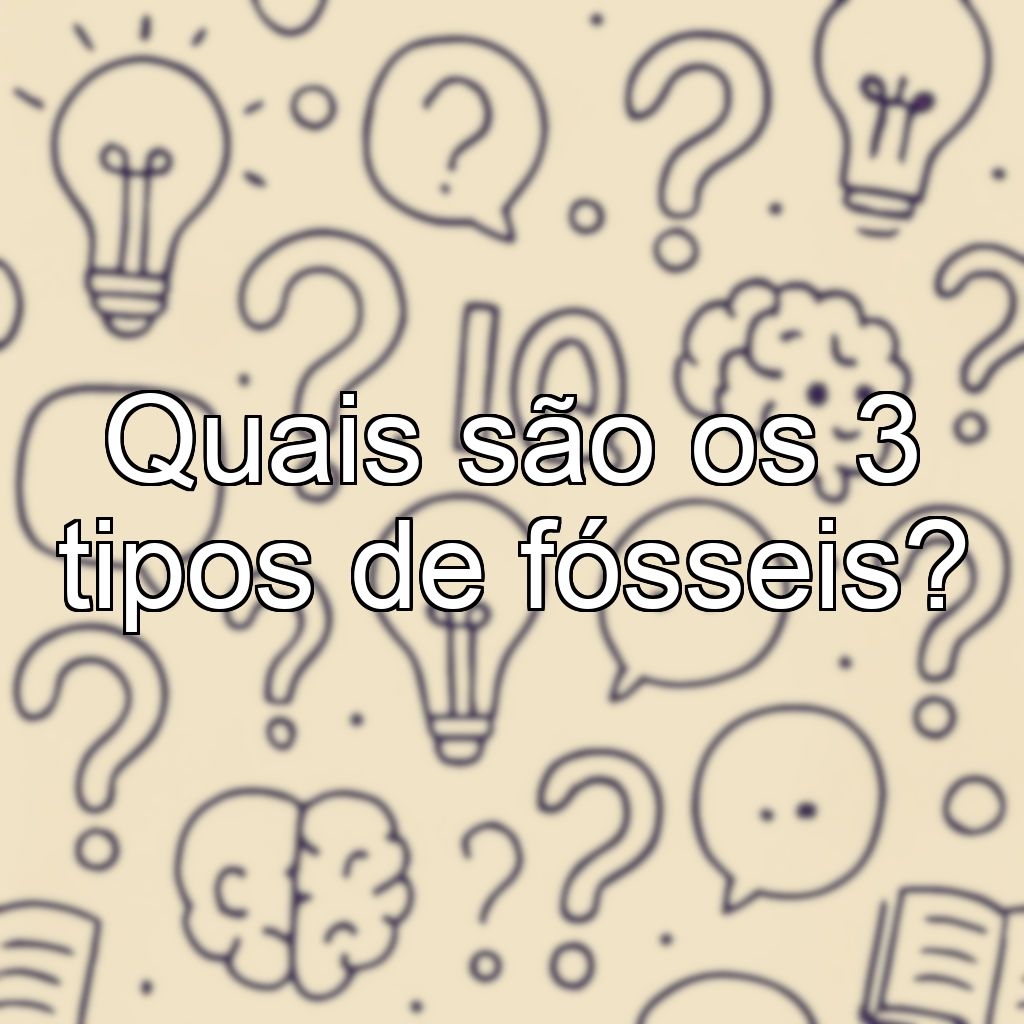 Quais são os 3 tipos de fósseis?