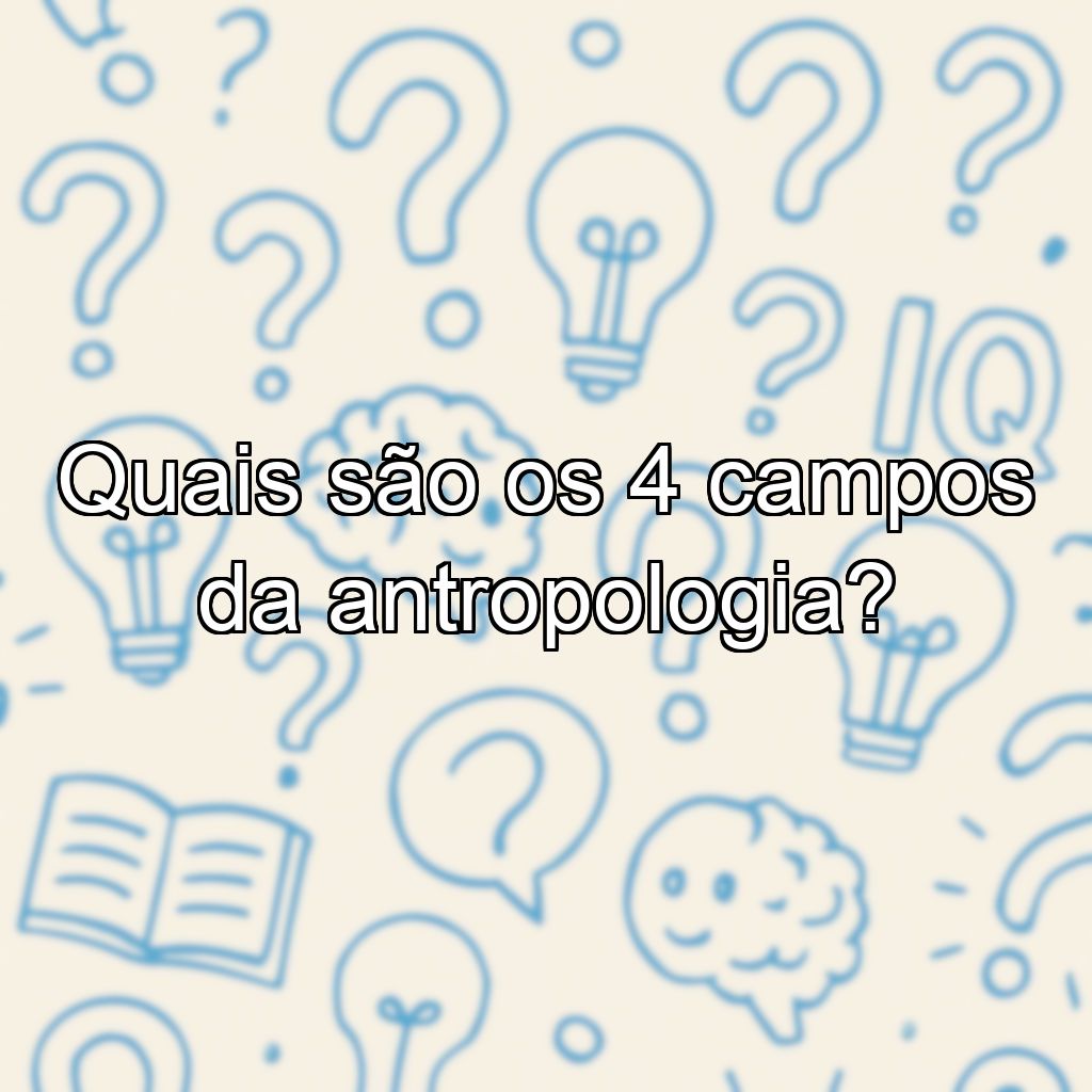 Quais são os 4 campos da antropologia?