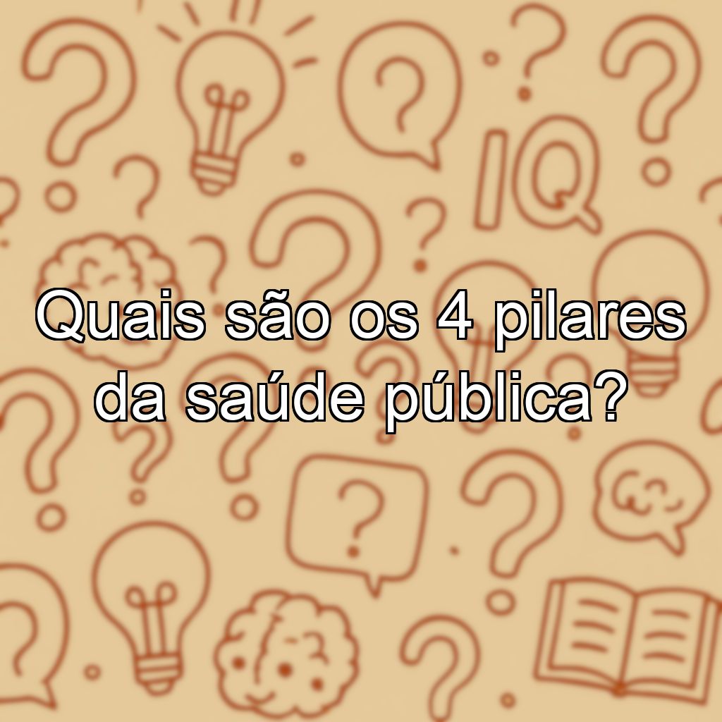 Quais são os 4 pilares da saúde pública?