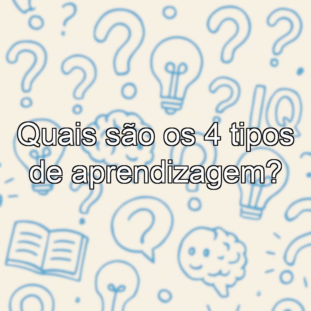 Quais são os 4 tipos de aprendizagem?