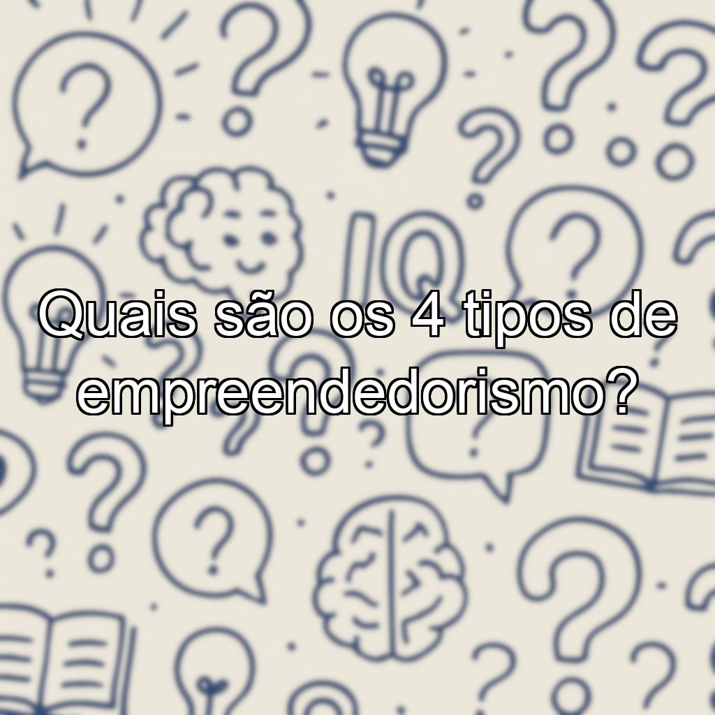 Quais são os 4 tipos de empreendedorismo?