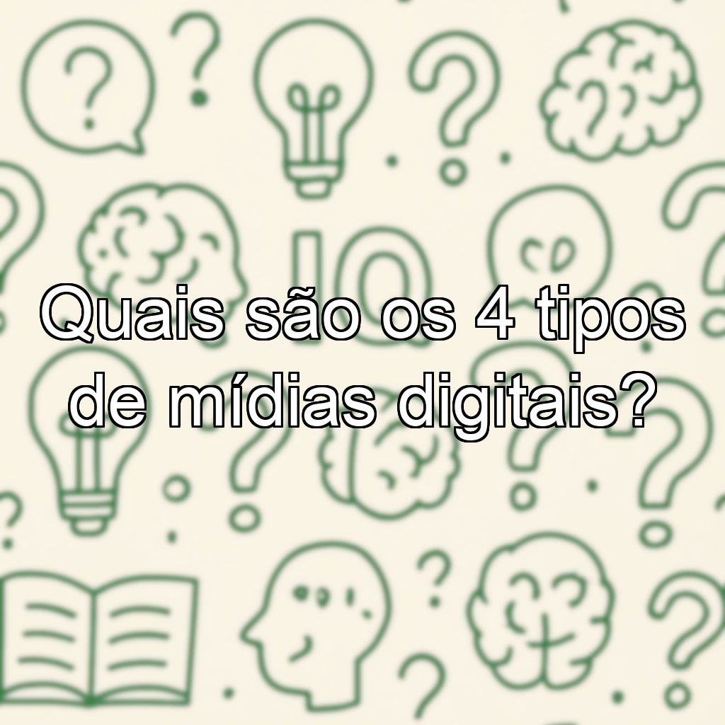 Quais são os 4 tipos de mídias digitais?