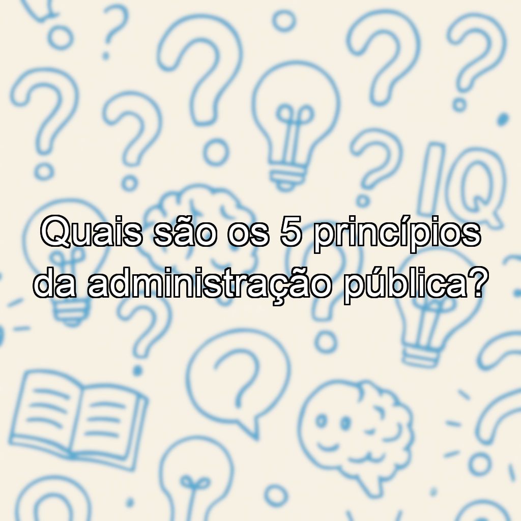 Quais são os 5 princípios da administração pública?