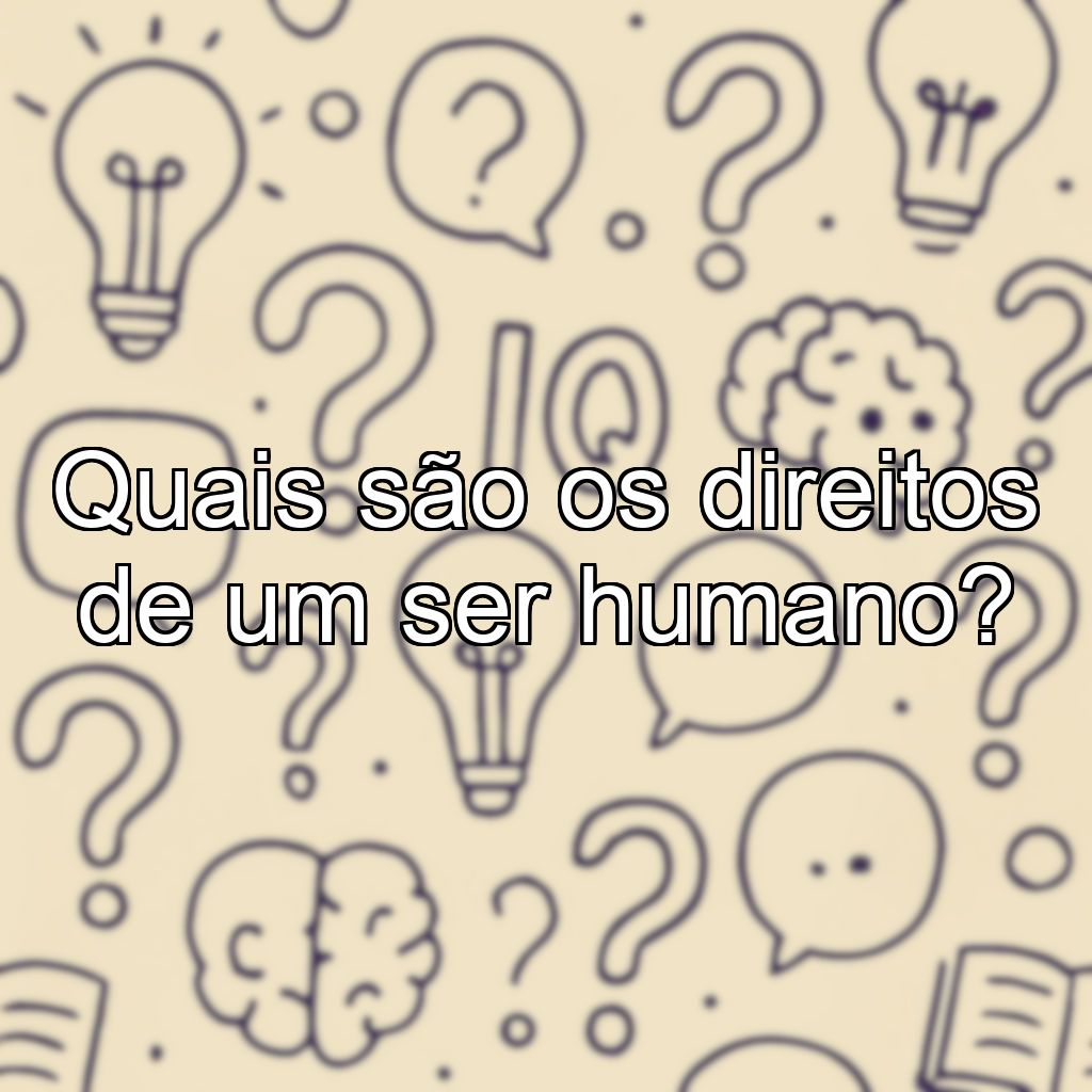 Quais são os direitos de um ser humano?