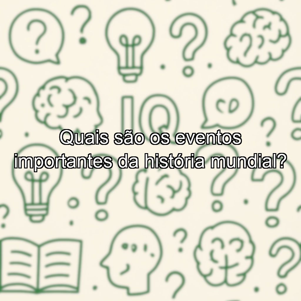 Quais são os eventos importantes da história mundial?
