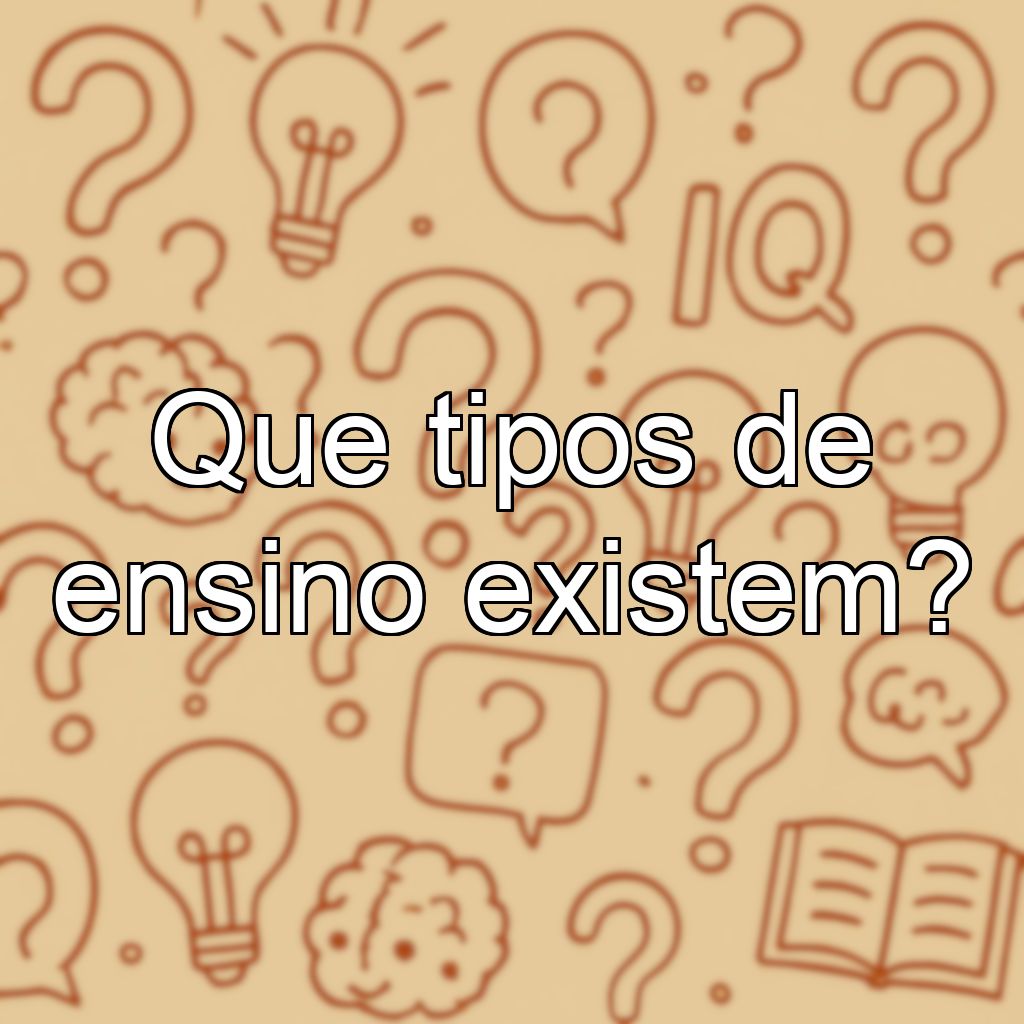 Que tipos de ensino existem?