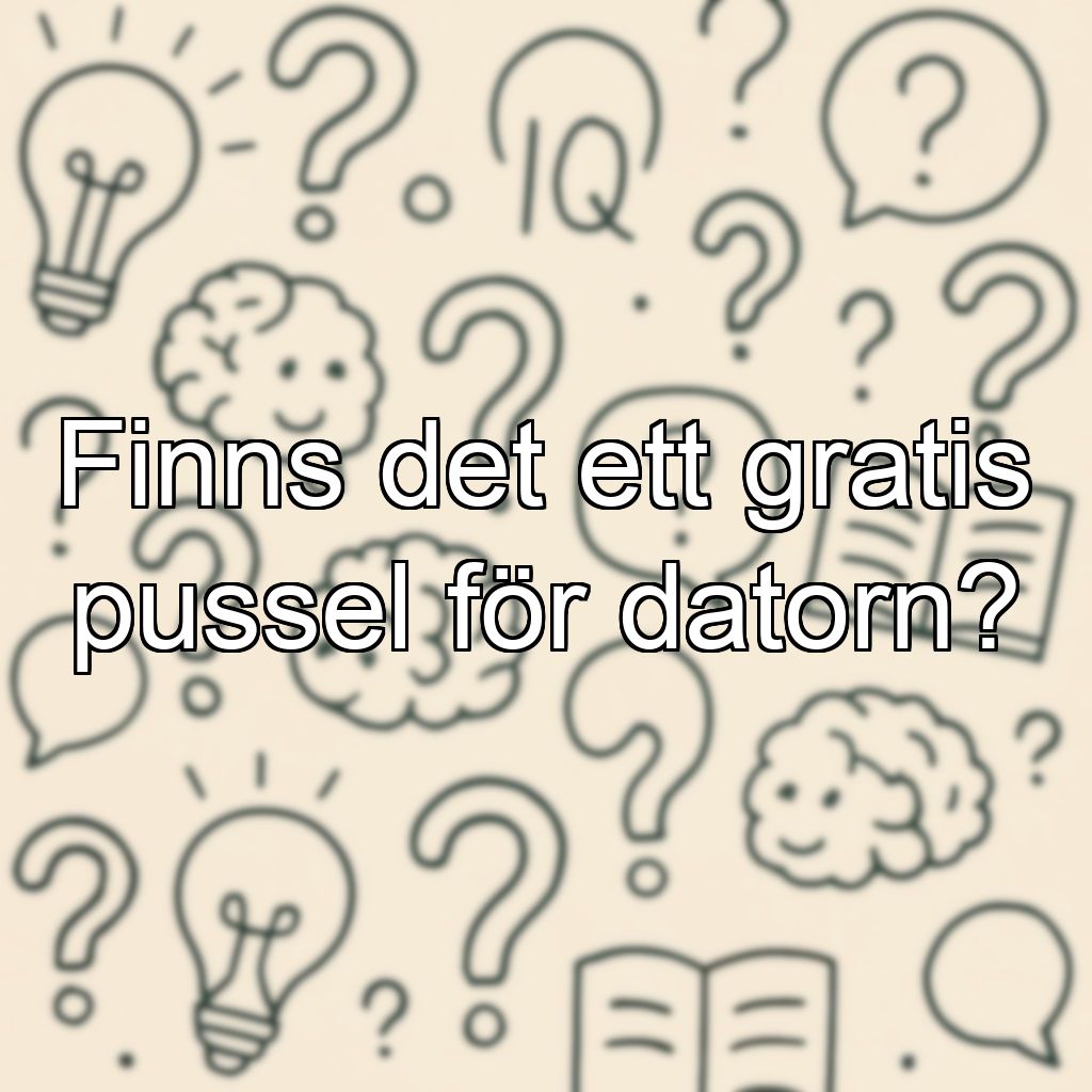 Finns det ett gratis pussel för datorn?