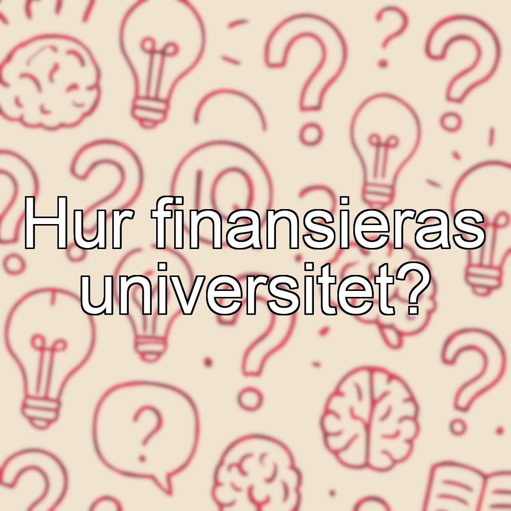 Hur finansieras universitet?