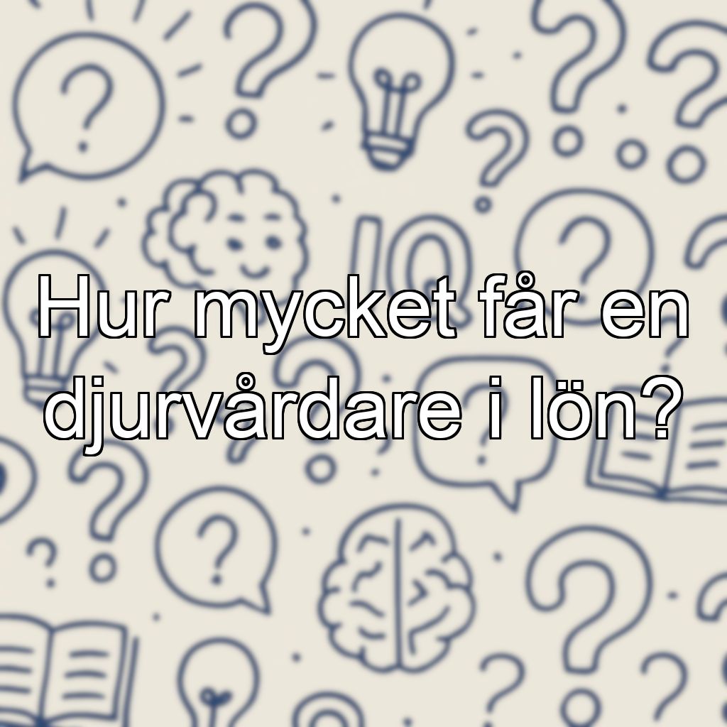 Hur mycket får en djurvårdare i lön?