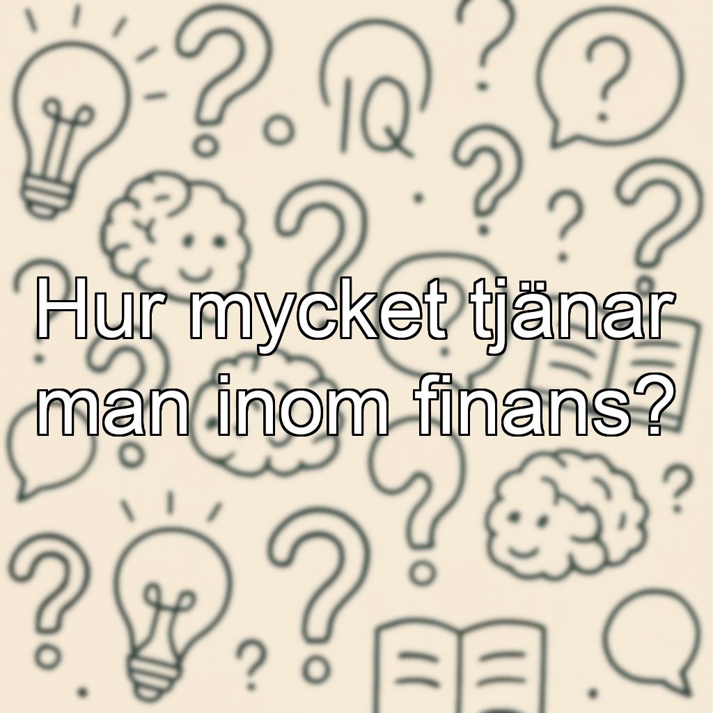 Hur mycket tjänar man inom finans?