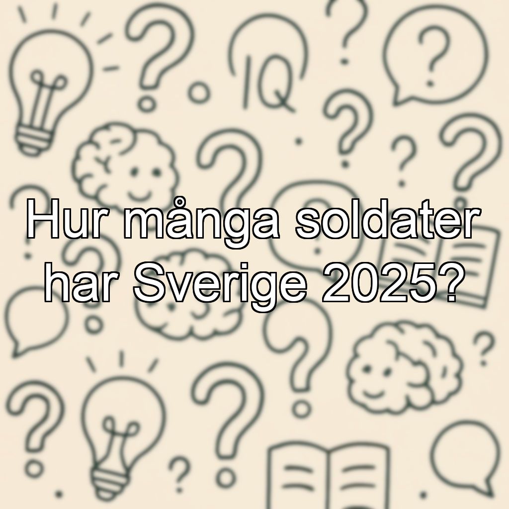 Hur många soldater har Sverige 2025?
