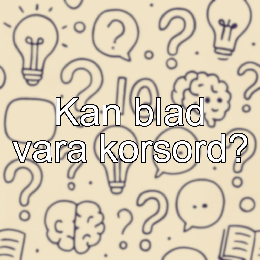 Kan blad vara korsord?