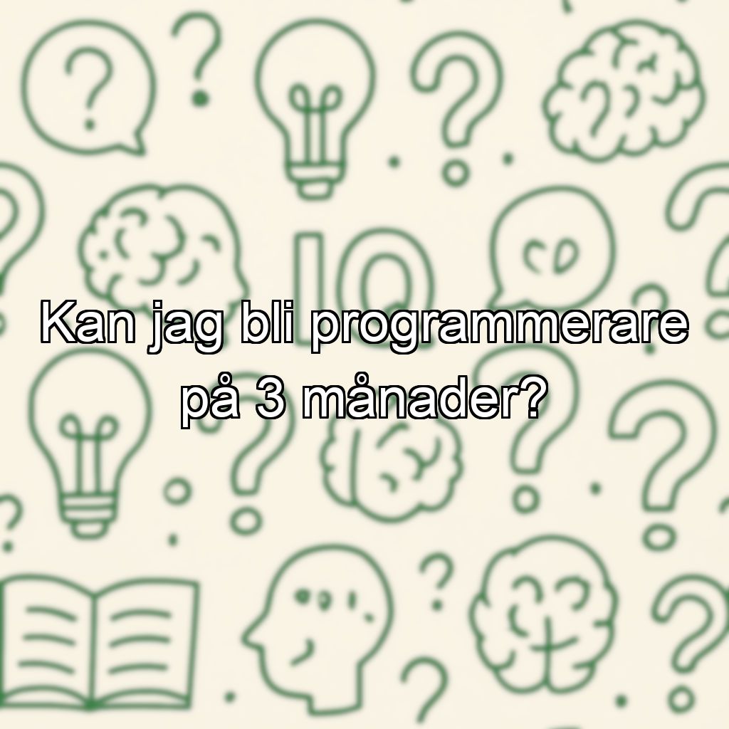Kan jag bli programmerare på 3 månader?