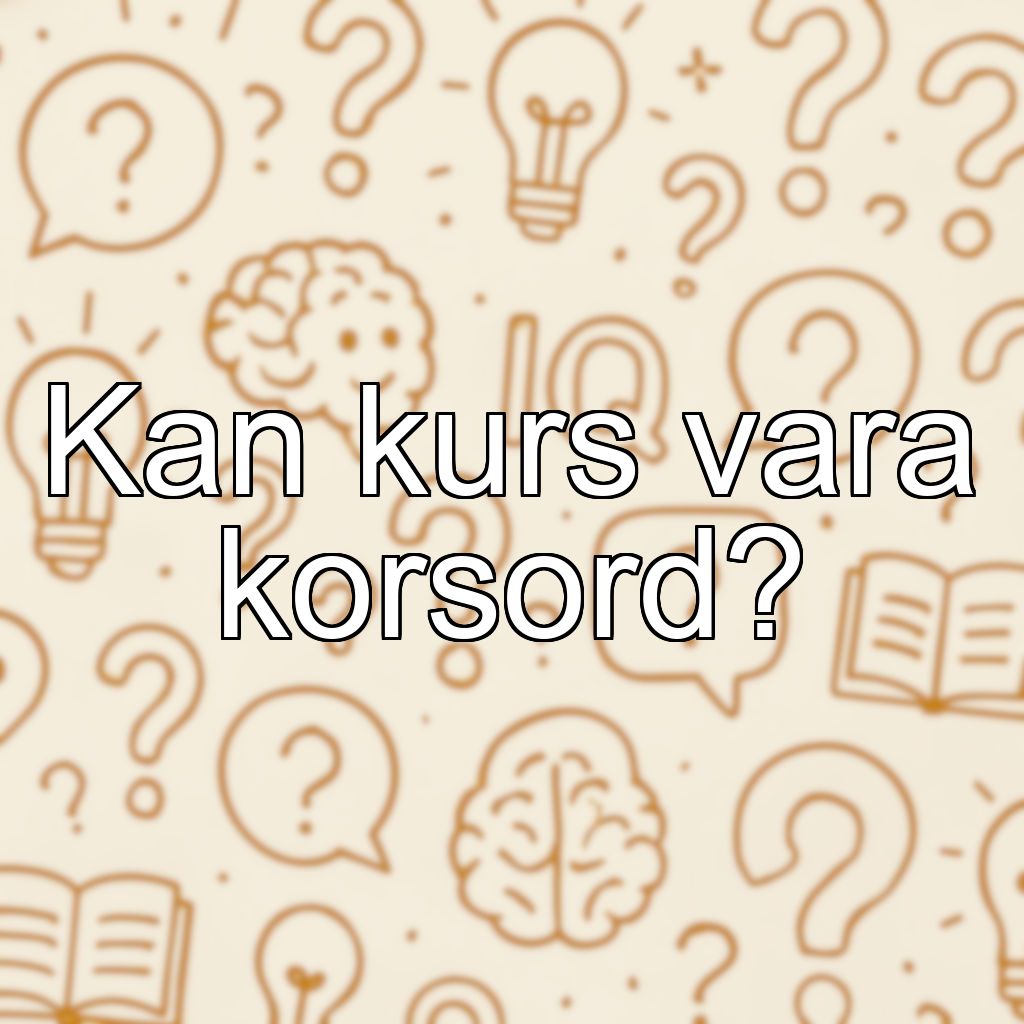Kan kurs vara korsord?