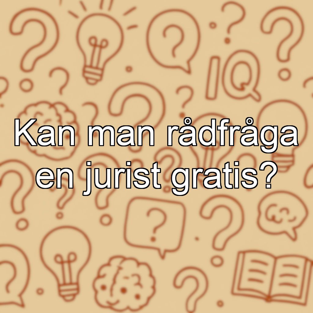 Kan man rådfråga en jurist gratis?