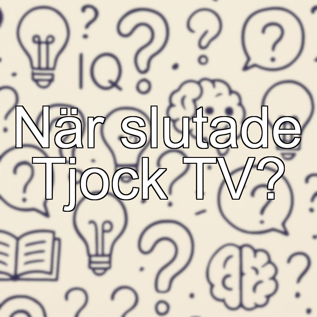 När slutade Tjock TV?