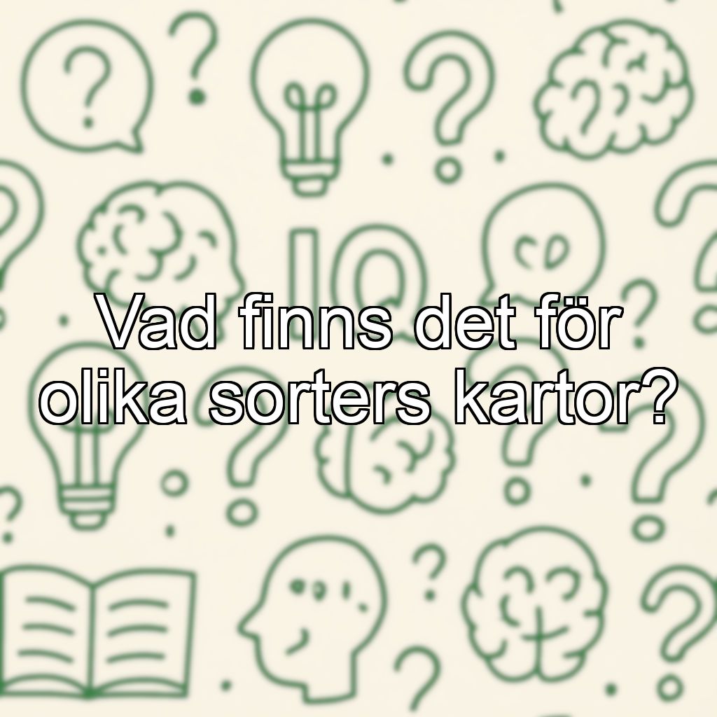 Vad finns det för olika sorters kartor?