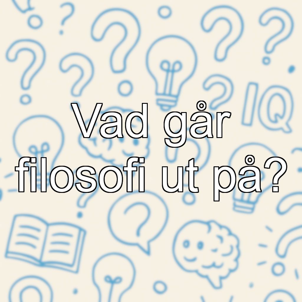 Vad går filosofi ut på?