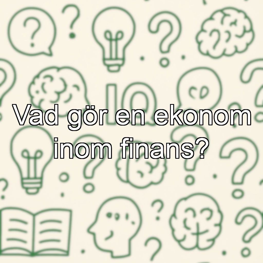 Vad gör en ekonom inom finans?
