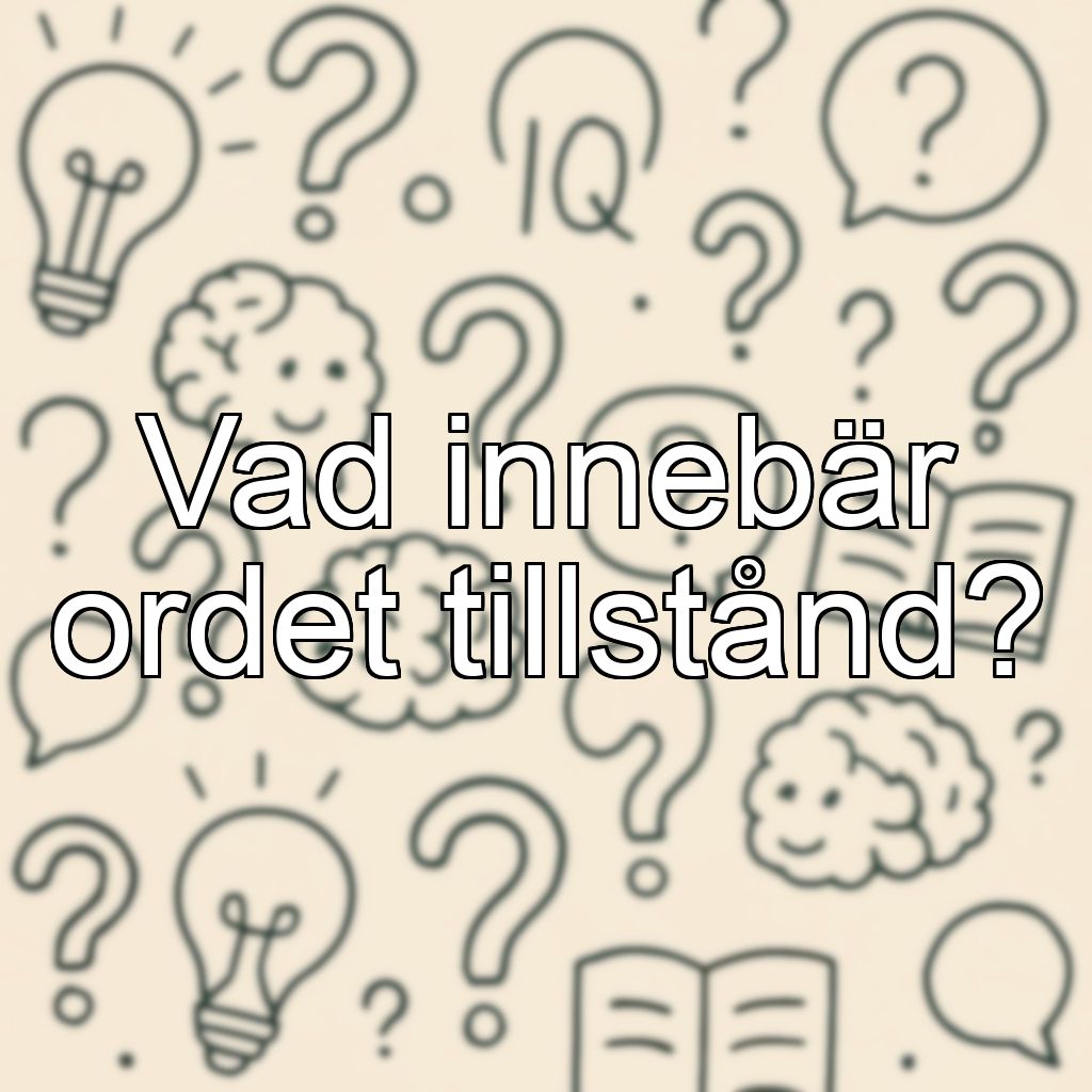 Vad innebär ordet tillstånd?