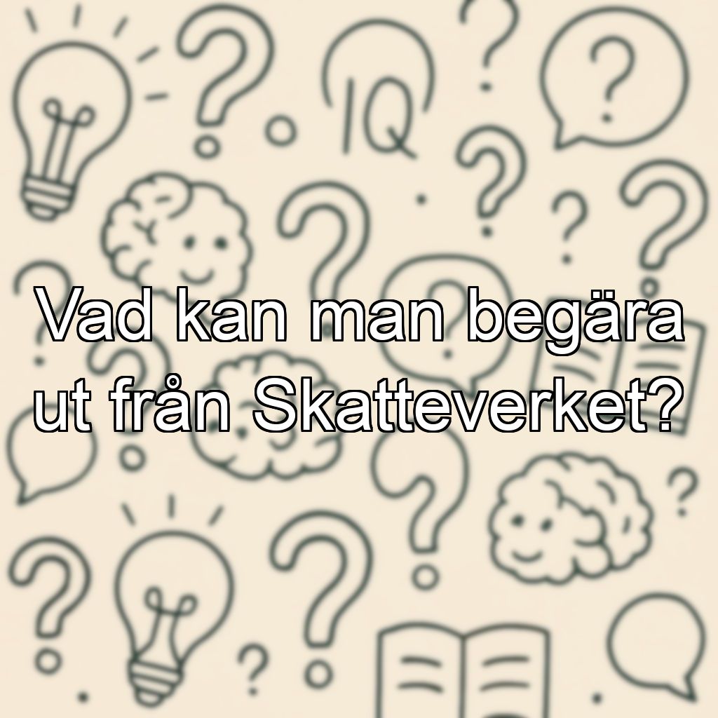 Vad kan man begära ut från Skatteverket?