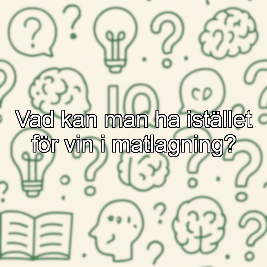 Vad kan man ha istället för vin i matlagning?