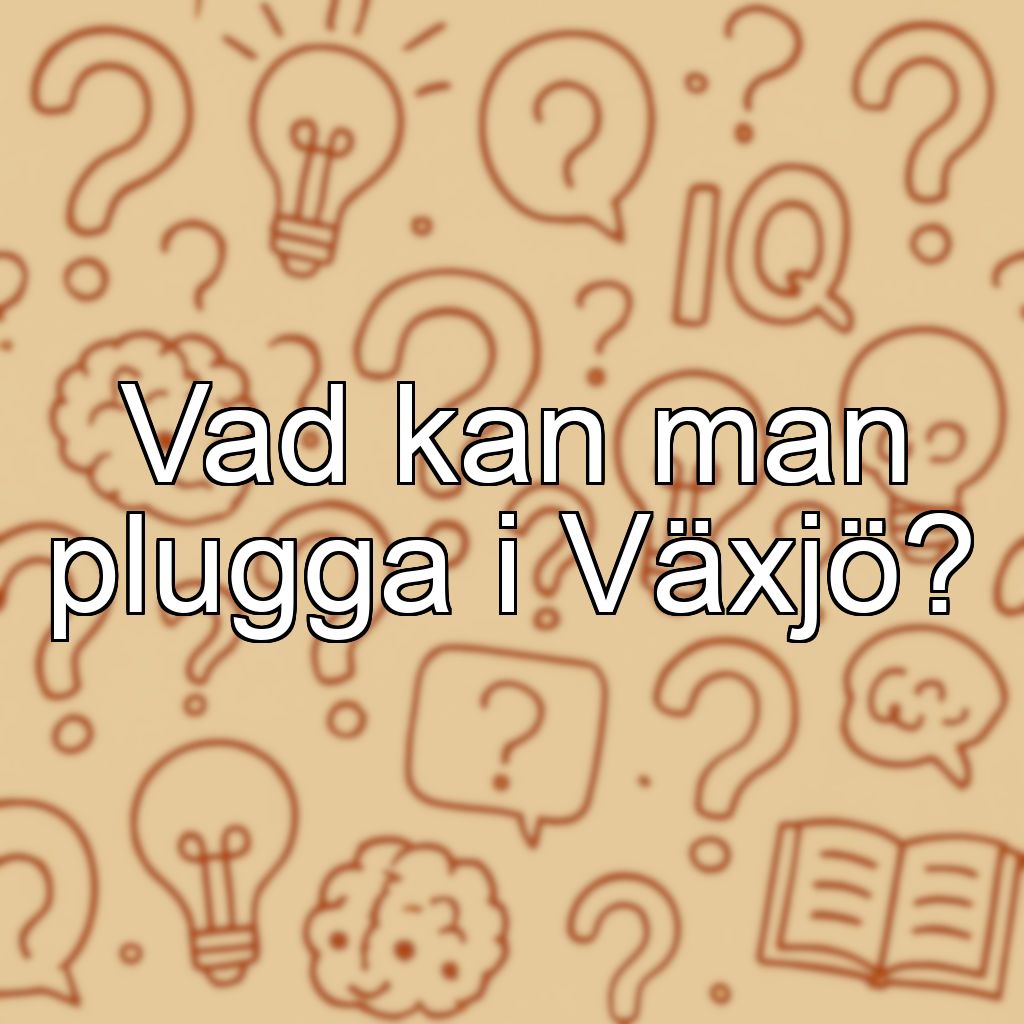 Vad kan man plugga i Växjö?