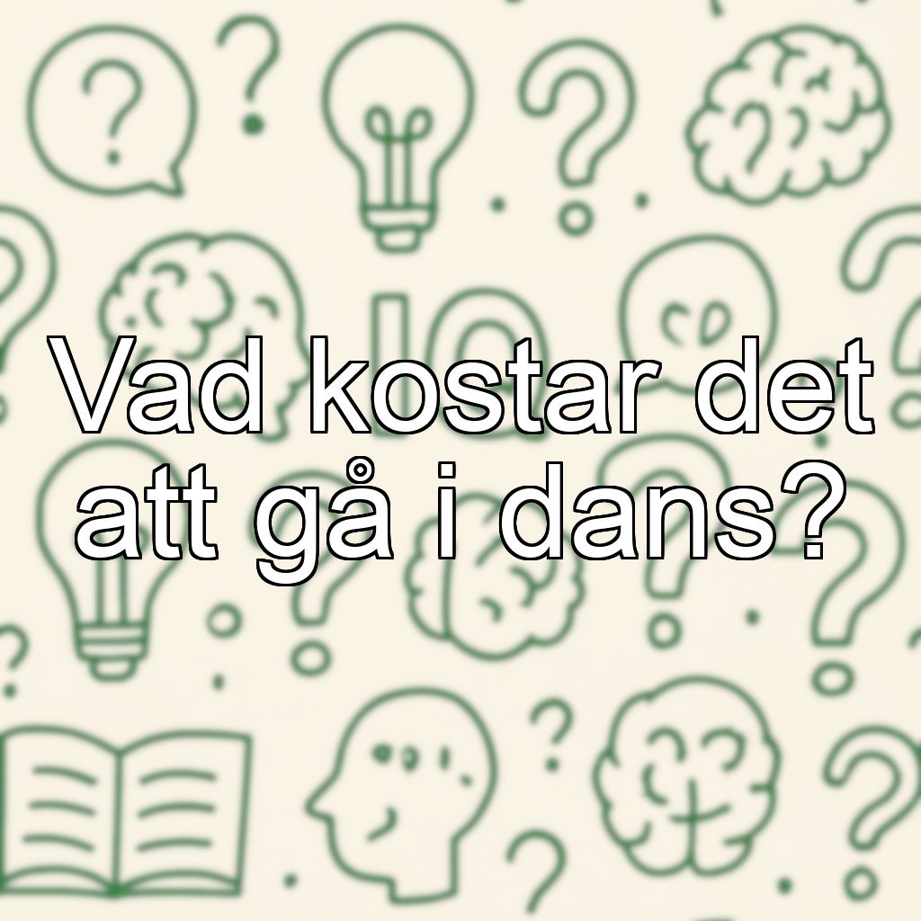 Vad kostar det att gå i dans?