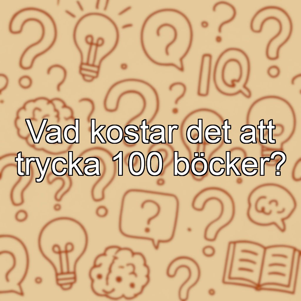 Vad kostar det att trycka 100 böcker?