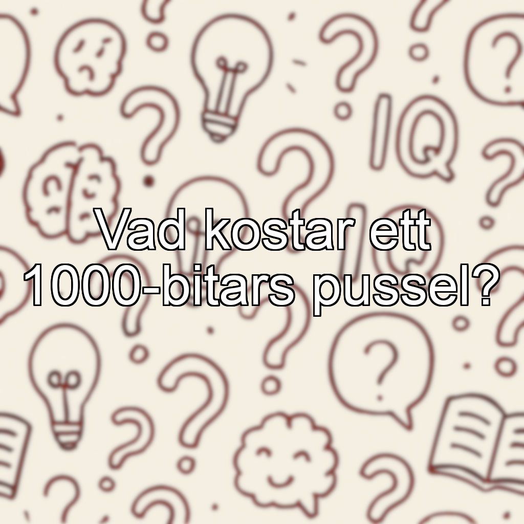 Vad kostar ett 1000-bitars pussel?
