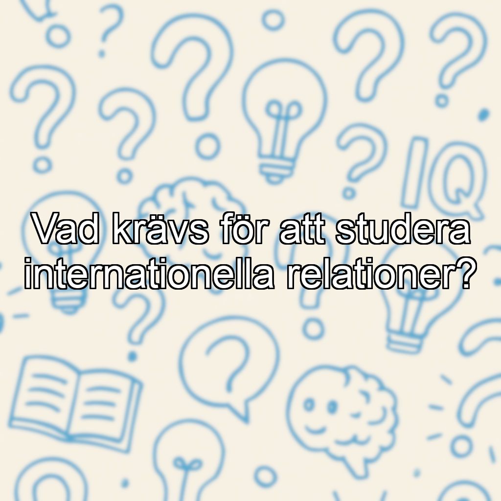 Vad krävs för att studera internationella relationer?