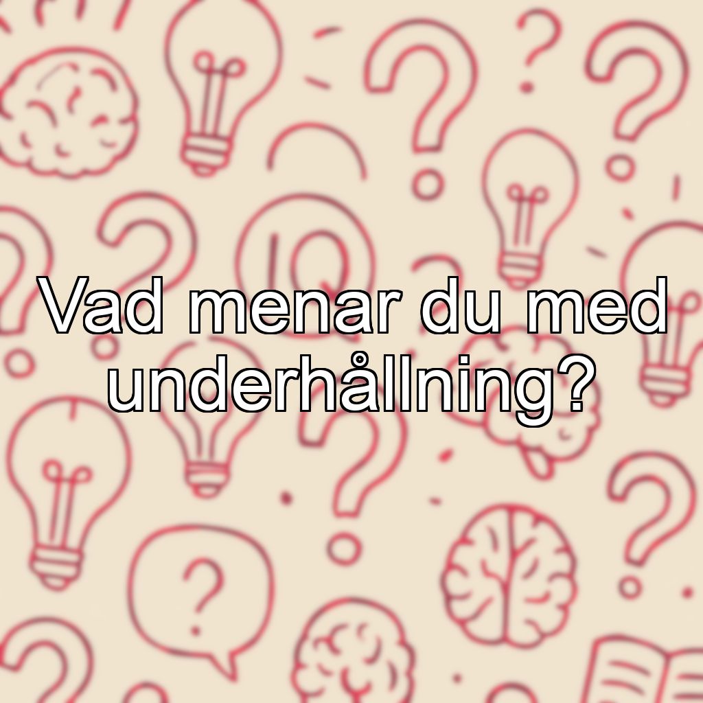 Vad menar du med underhållning?