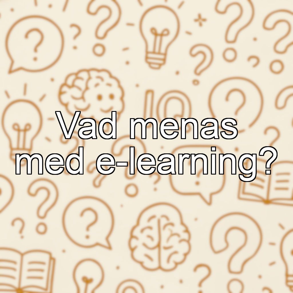 Vad menas med e-learning?