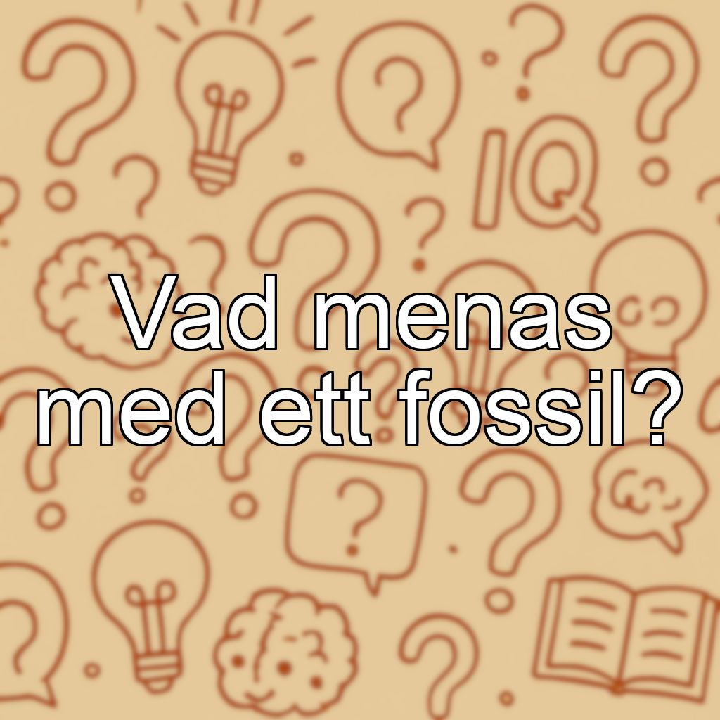 Vad menas med ett fossil?