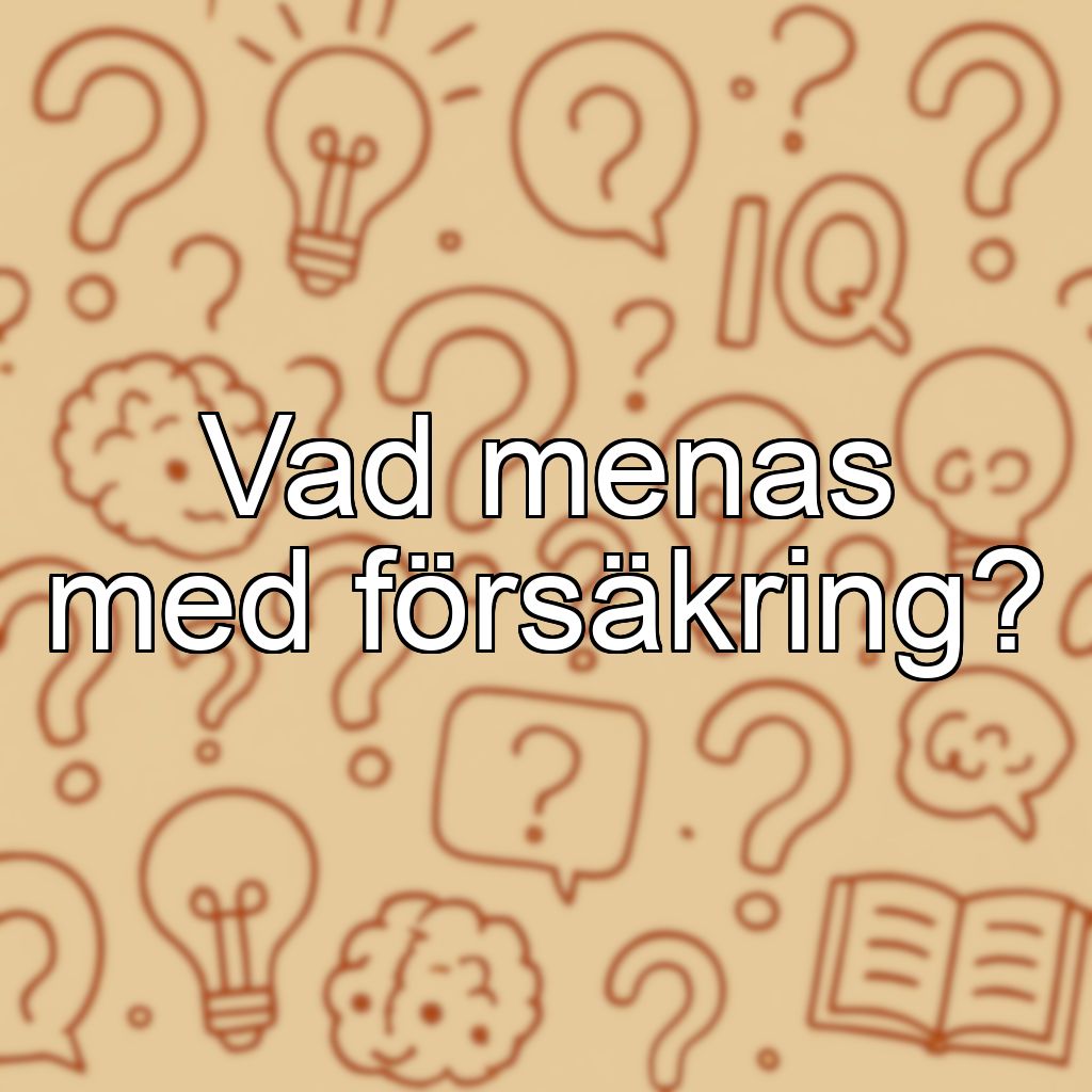 Vad menas med försäkring?