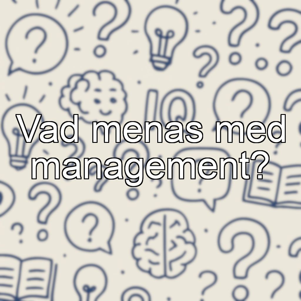 Vad menas med management?