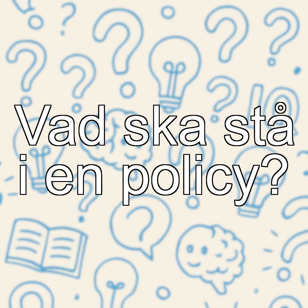 Vad ska stå i en policy?