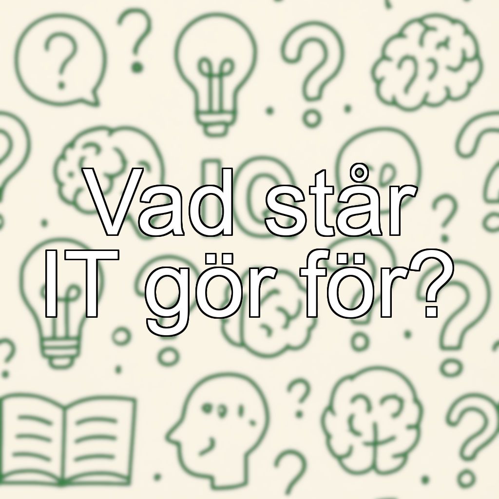 Vad står IT gör för?