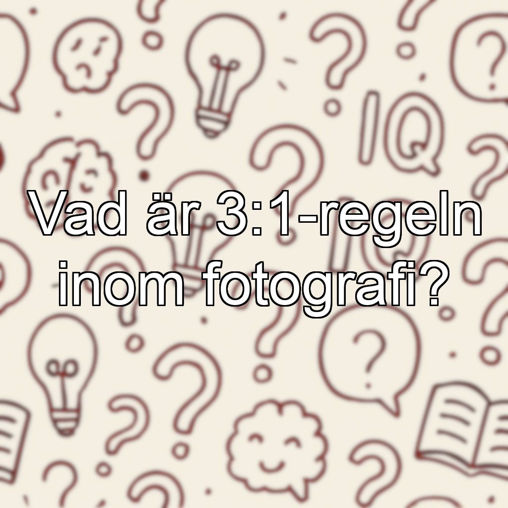 Vad är 3:1-regeln inom fotografi?