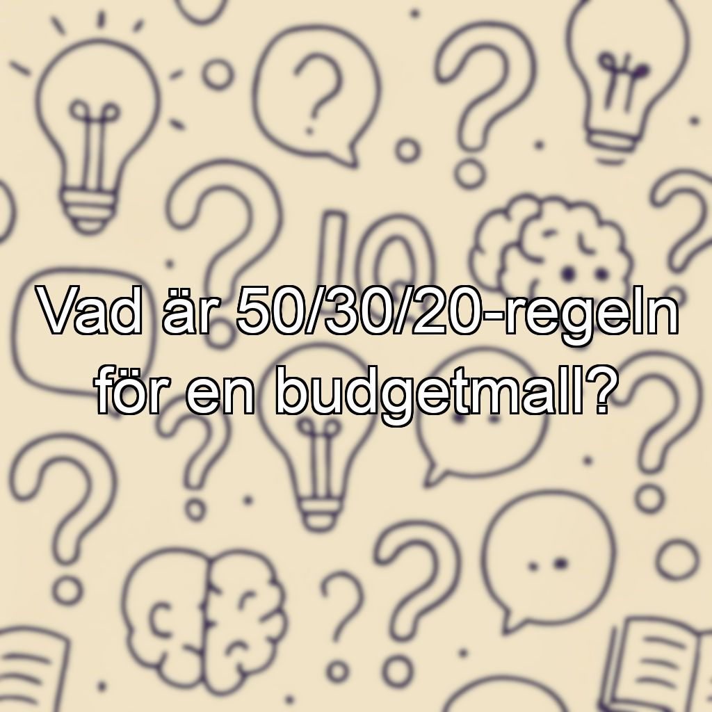 Vad är 50/30/20-regeln för en budgetmall?