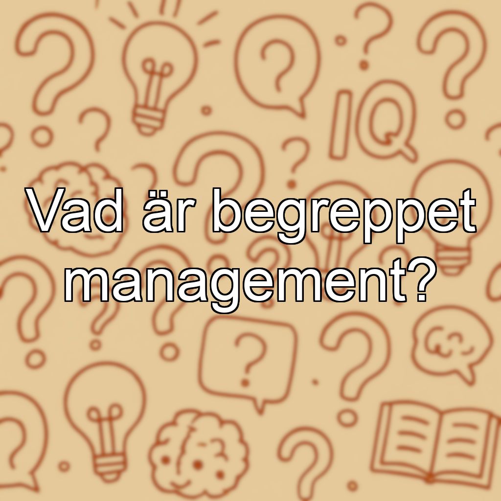Vad är begreppet management?