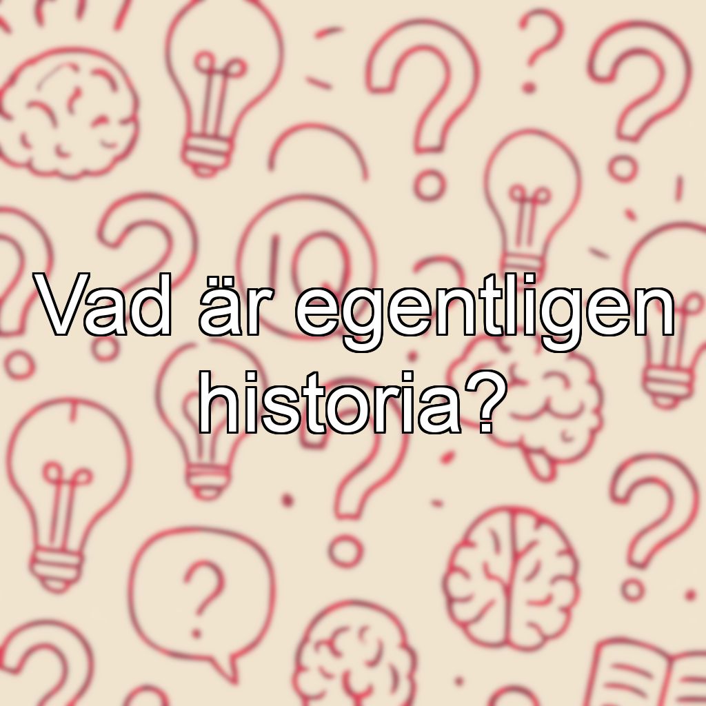 Vad är egentligen historia?