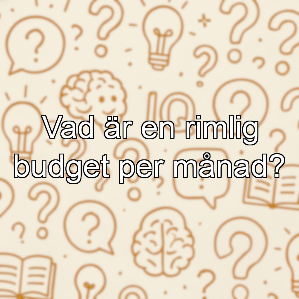 Vad är en rimlig budget per månad?