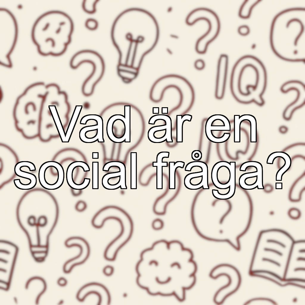 Vad är en social fråga?