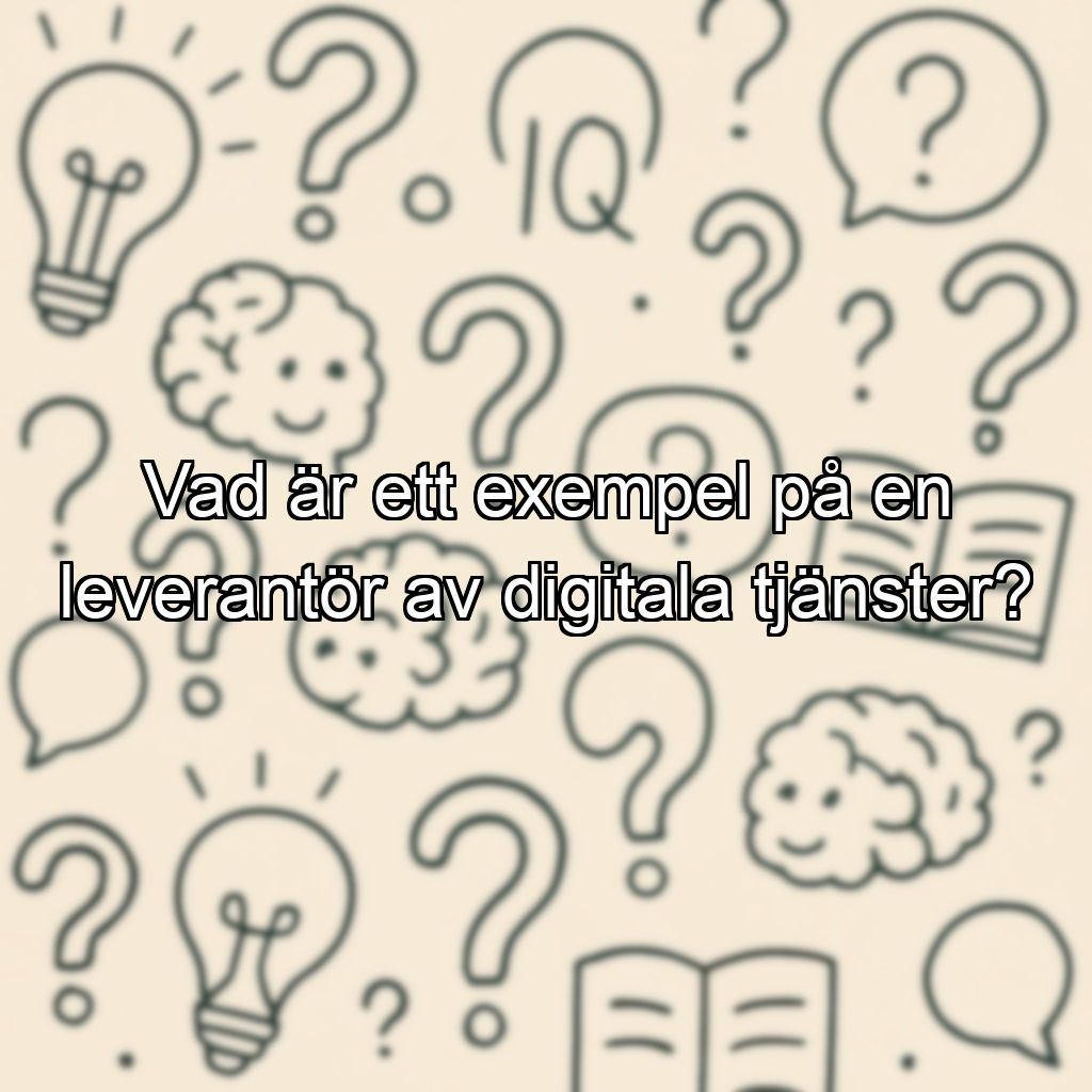 Vad är ett exempel på en leverantör av digitala tjänster?